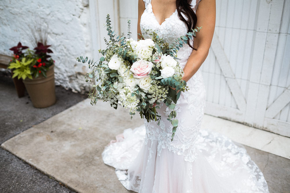 Bouquet Flowers Bride Bridal Rose Eucalyptus Greenery Foliage Dusky Pink Missouri Wedding Nick Mehn Photography