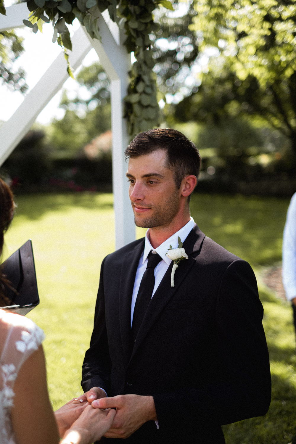 Groom Black Suit Tie Missouri Wedding Nick Mehn Photography