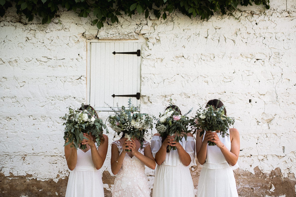 Bouquet Flowers Bride Bridal Rose Eucalyptus Greenery Foliage Dusky Pink Bridesmaids Missouri Wedding Nick Mehn Photography
