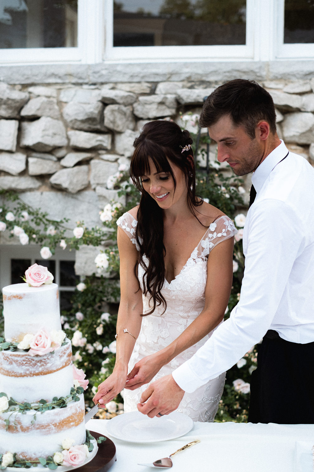 Semi Naked Cake Flowers Greenery Foliage Missouri Wedding Nick Mehn Photography
