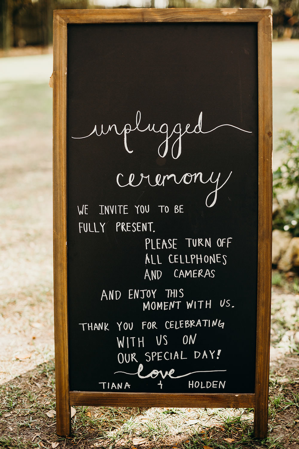Unplugged Ceremony Sign Sigange Signs Orlando Wedding Dani Nichol Photography