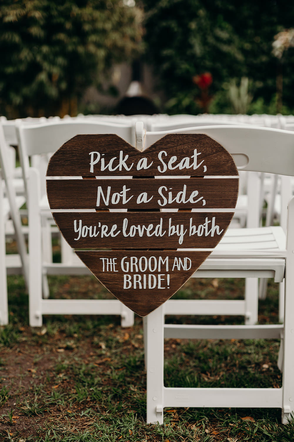Wooden Heart Sign Sigage Signs Ceremony Orlando Wedding Dani Nichol Photography