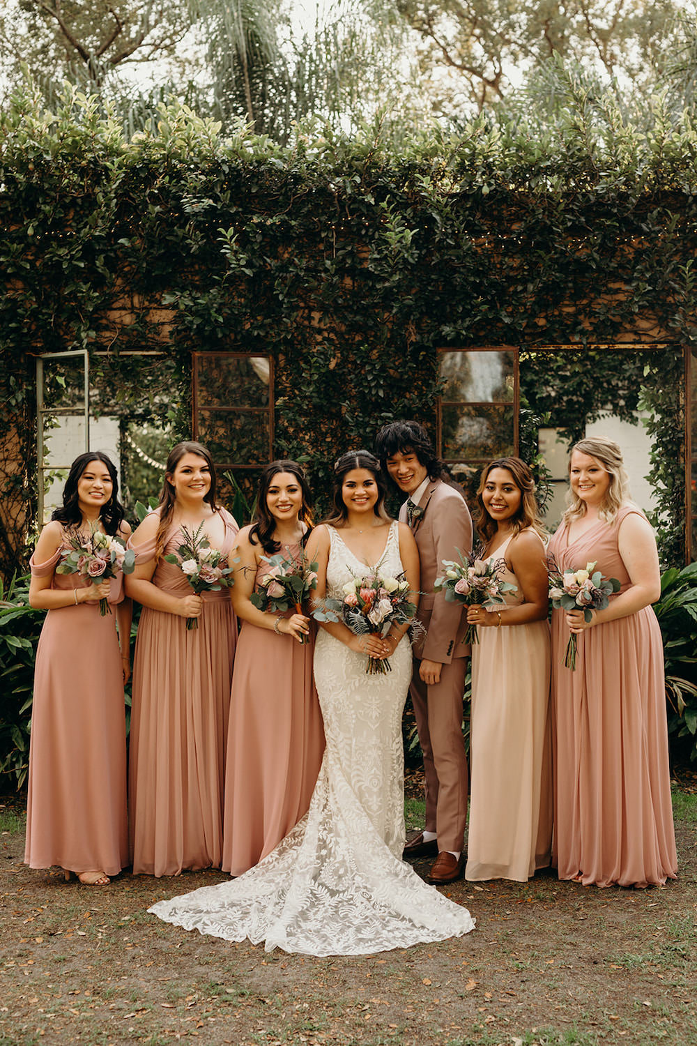 Bridesmaids Bridesmaid Dress Dresses Long Dusty Rose Pink Orlando Wedding Dani Nichol Photography