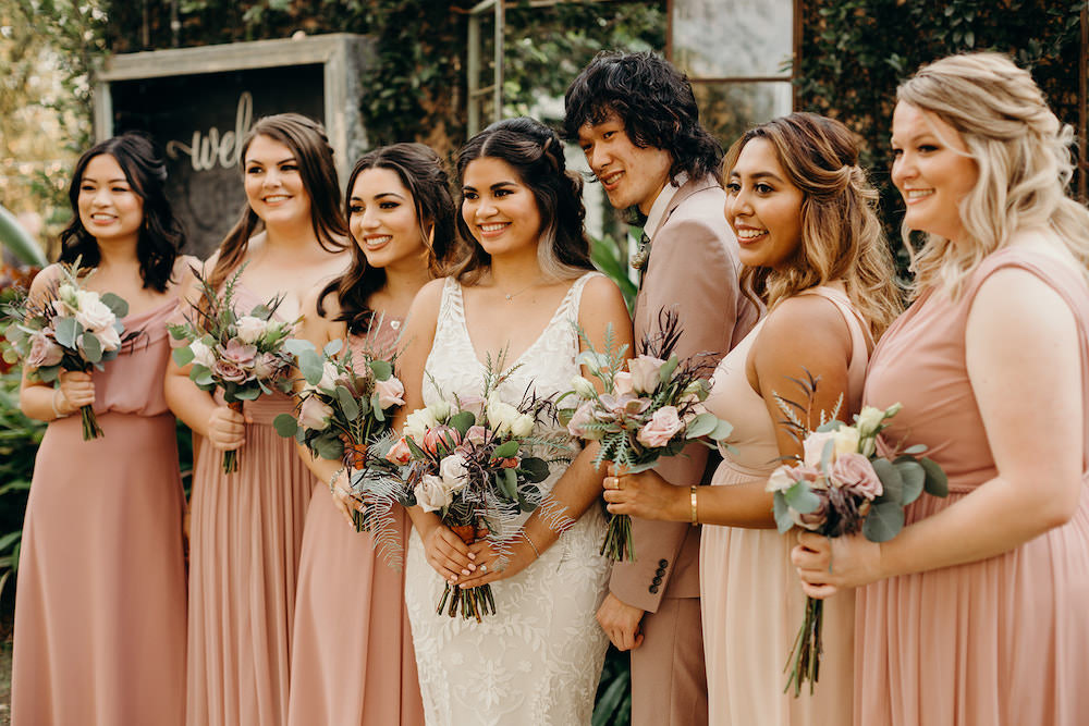 Bridesmaids Bridesmaid Dress Dresses Long Dusty Rose Pink Orlando Wedding Dani Nichol Photography
