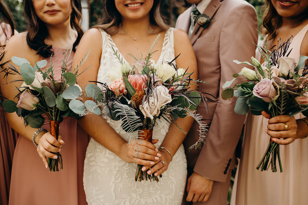 Bouquet Flowers Bride Bridal Protea Rose Bridesmaids Orlando Wedding Dani Nichol Photography