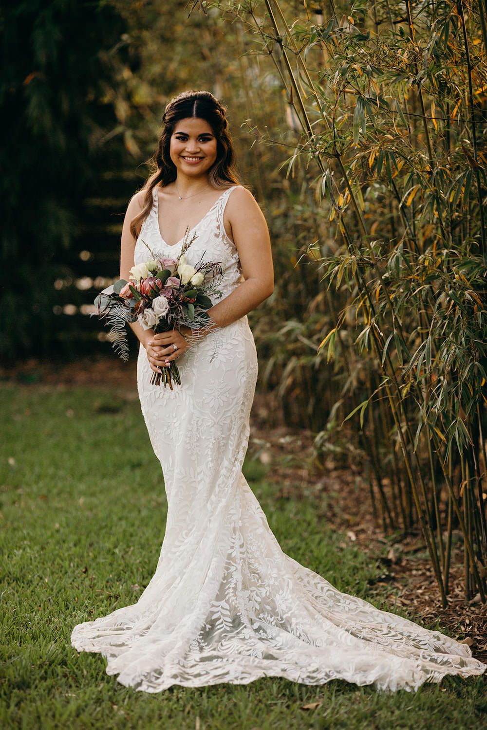 Bride Bridal Dress Gown Fit Flare Lace Willowby Watters Orlando Wedding Dani Nichol Photography