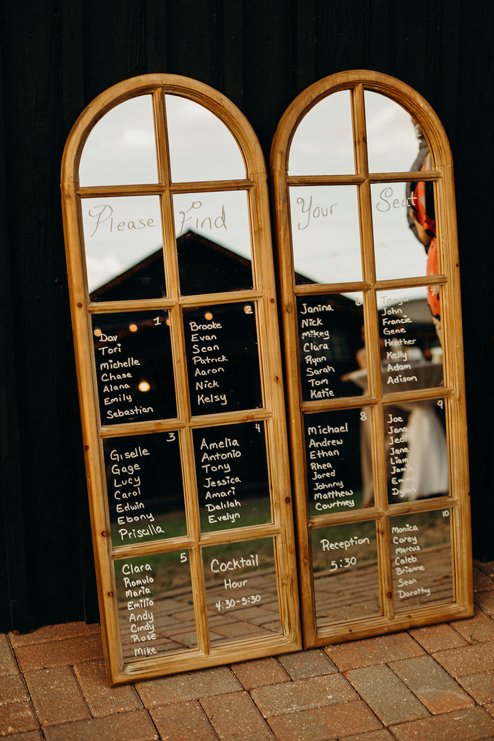 Mirror Seating Plan Table Chart Orlando Wedding Dani Nichol Photography