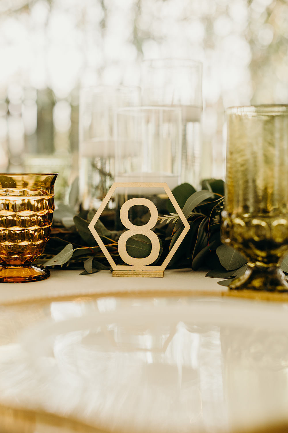 Gold Table Number Name Laser Cut Orlando Wedding Dani Nichol Photography
