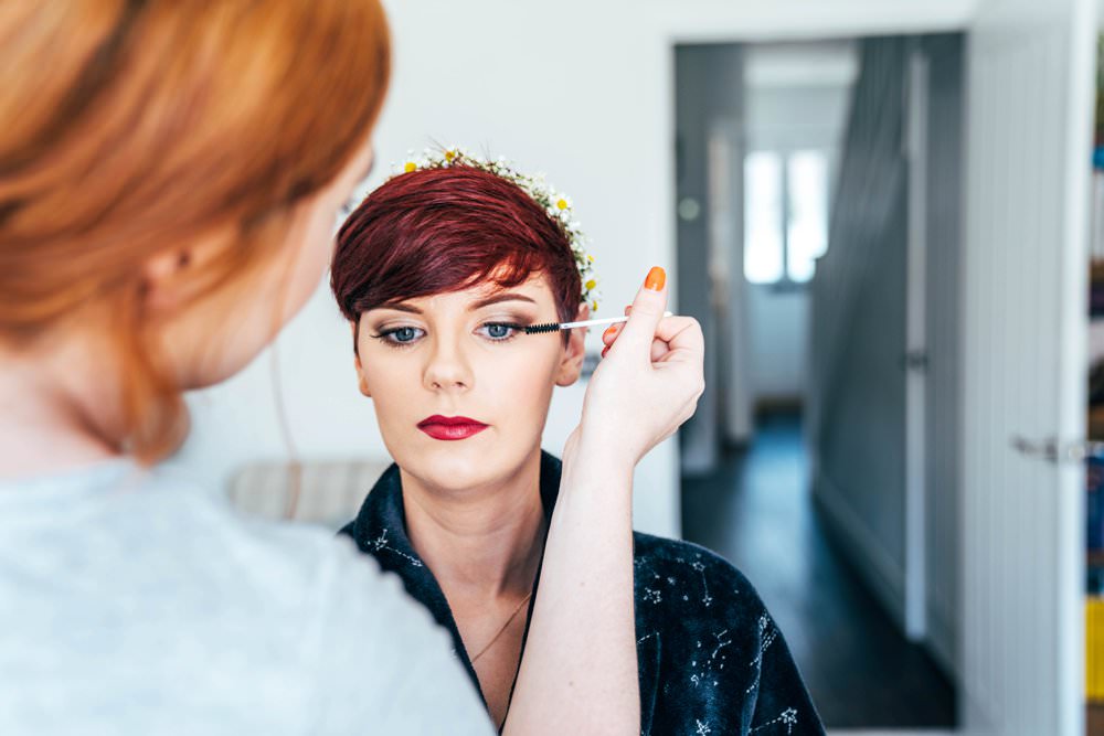 Bride Bridal Make Up Outdoor DIY Wedding Three Flowers Photography
