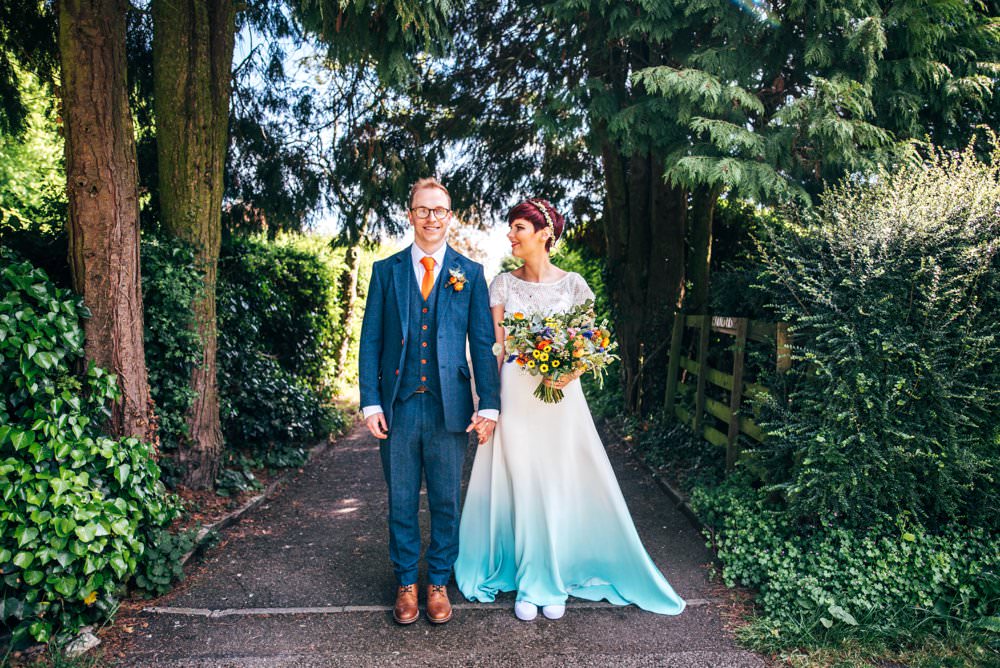 Outdoor DIY Wedding Dip Dye Wedding Dress Village Hall Outdoor DIY Wedding Dip Dye Wedding Dress Village Hall