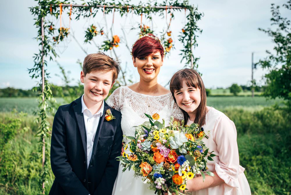Outdoor DIY Wedding Three Flowers Photography