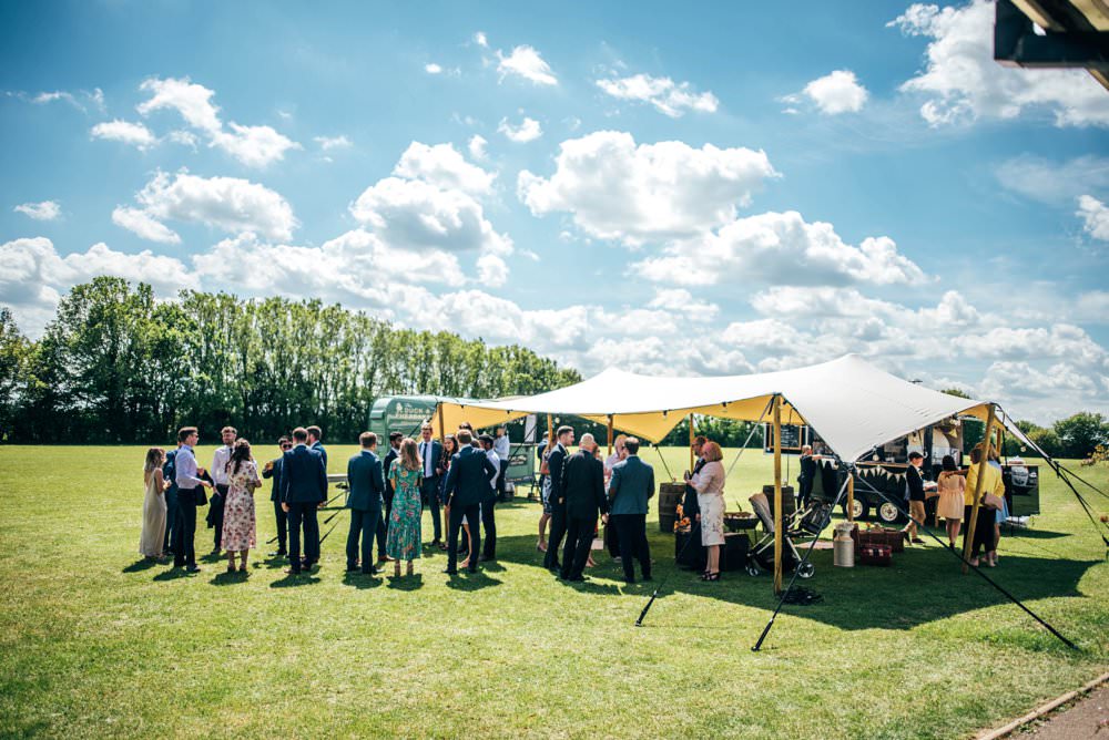 Stretch Tent Village Hall Outdoor DIY Wedding Three Flowers Photography
