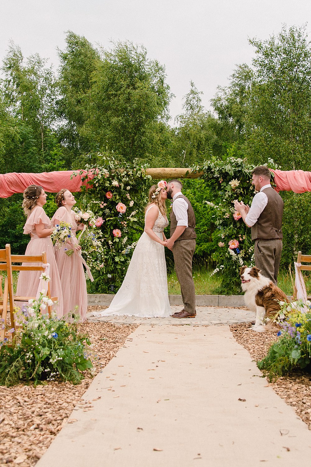 Ceremony Flowers Arch Aisle Meadow Wild Natural Flower Installation Pew End Pet Wedding Ideas Vicky Plum Photography