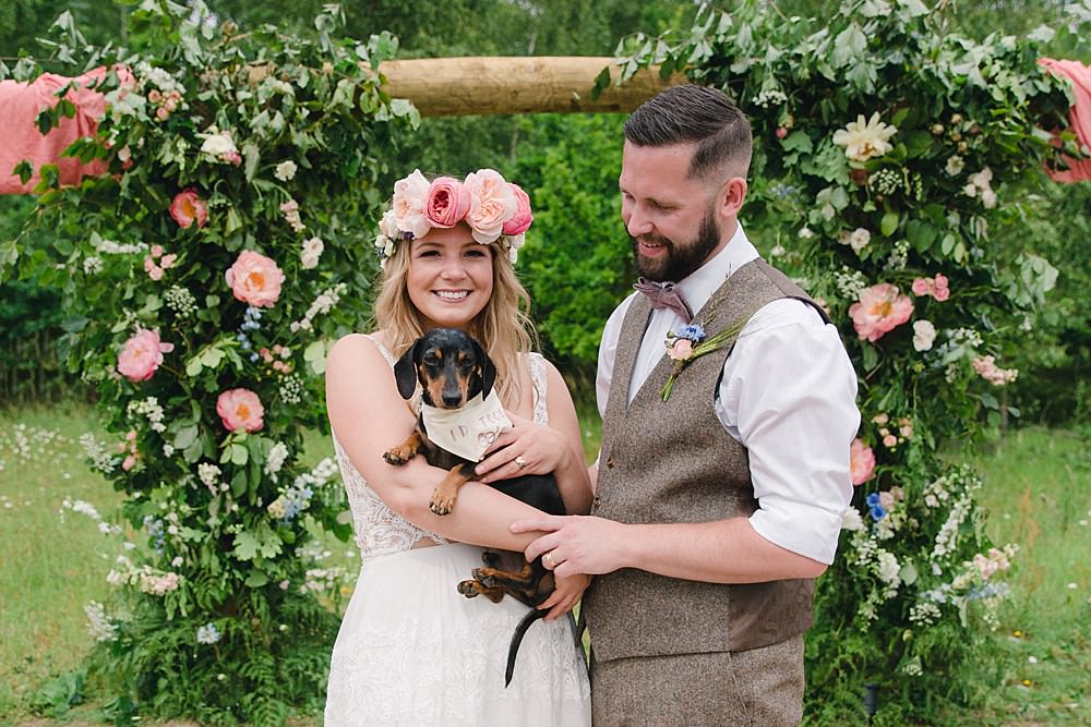 Ceremony Flowers Arch Aisle Meadow Wild Natural Flower Installation Pet Wedding Ideas Vicky Plum Photography