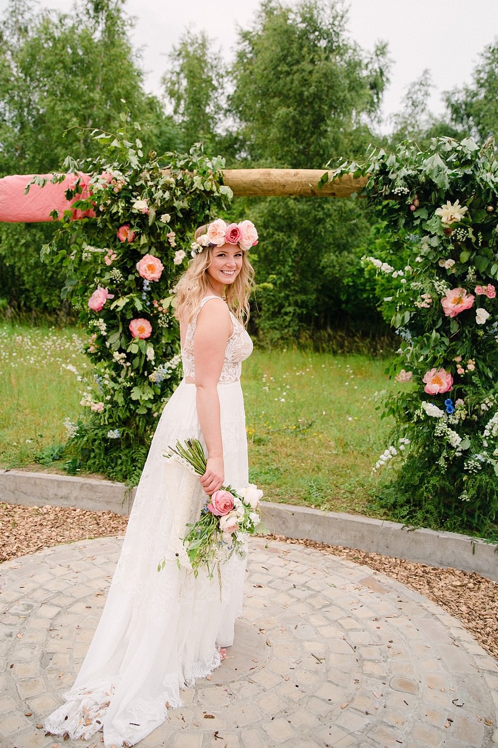Bride Bridal Dress Gown Flowing Lace Tulle Boho Bohemian Pet Wedding Ideas Vicky Plum Photography