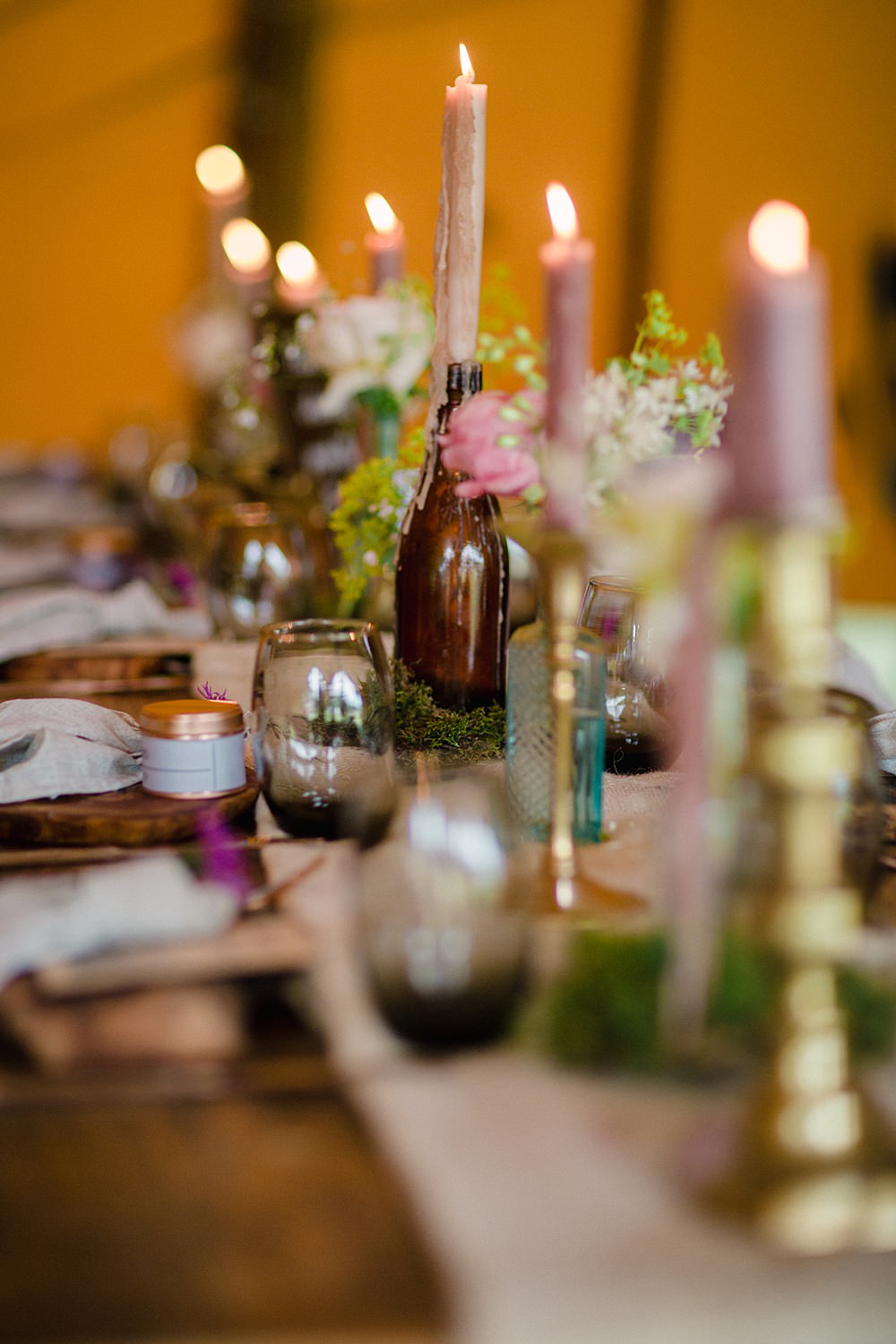 Table Tablescape Decor Decoration Candles Bottle Flowers Pet Wedding Ideas Vicky Plum Photography