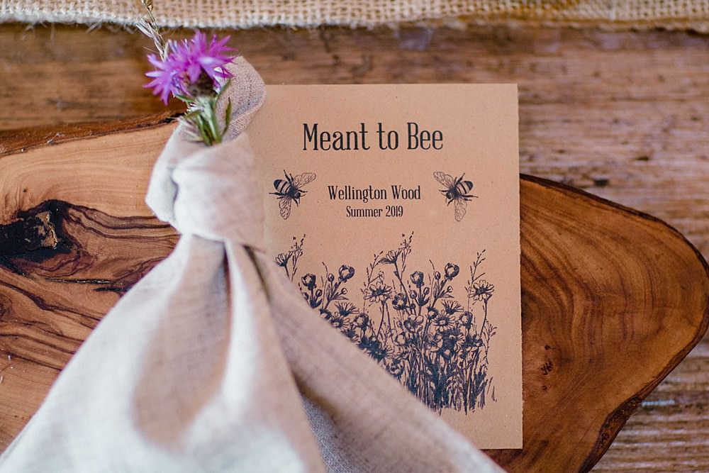 Place Setting Napkin Flowers Wildflower Seed Favours Favors Pet Wedding Ideas Vicky Plum Photography