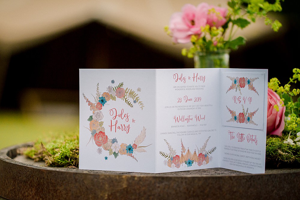 Floral Stationery Invite Invitation Fold Booklet Pet Wedding Ideas Vicky Plum Photography