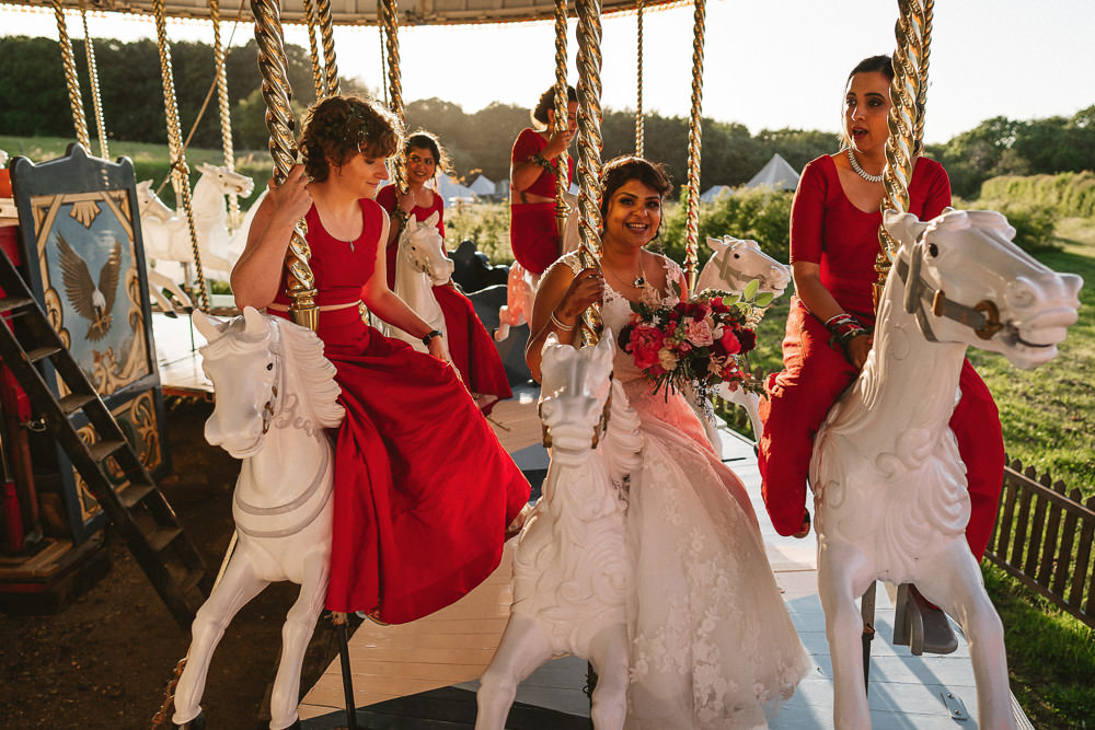 Bride Bridal V Neck A Line Dress Lace Overlay Bridesmaids Carousel Red Preston Court Wedding The Last Of The Light