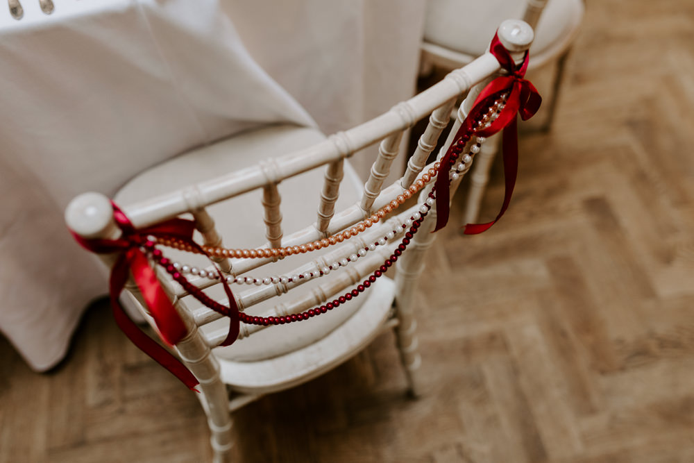 Chair Beads Decor Pumping House Wedding Jo Greenfield Photographer