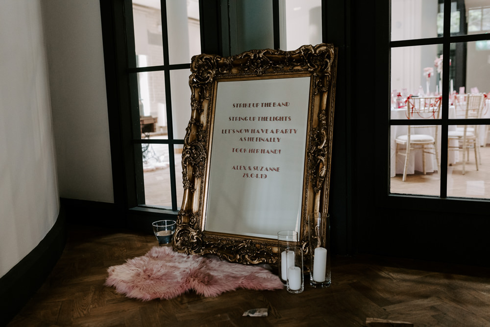 Welcome Sign Candles Pumping House Wedding Jo Greenfield Photographer