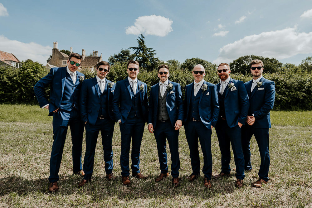 Groom Suit Groomsmen Blue Tie Village Tipi Wedding Ryan Goold Photography