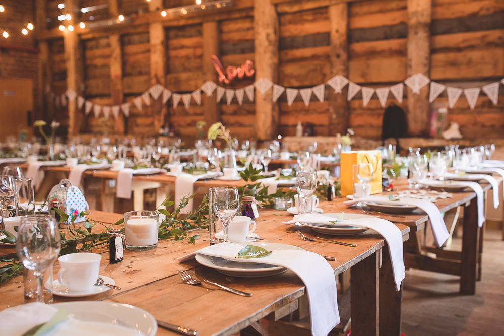 Table Decor Wooden Long Napkins Place Setting Leaf Name Barn Wedding Shropshire Brightwing Photography