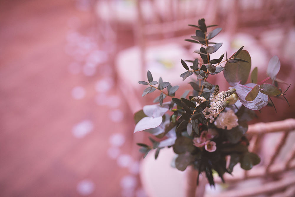 Chair Flowers Pew End Aisle Ceremony Barn Wedding Shropshire Brightwing Photography