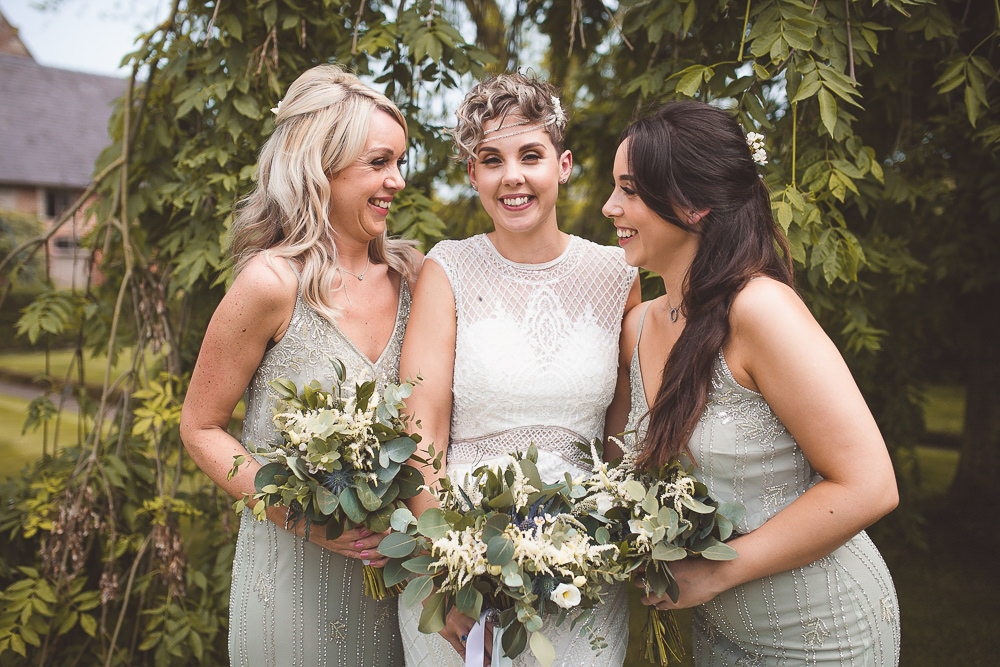 Bridesmaids Bridesmaid Dresses Sage Green Barn Wedding Shropshire Brightwing Photography