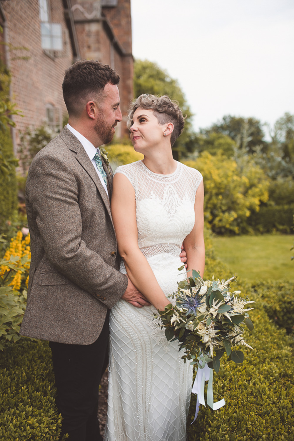 Barn Wedding Shropshire Brightwing Photography Adrianna Pappell Dress Gown Bride Bridal 1930s Beaded