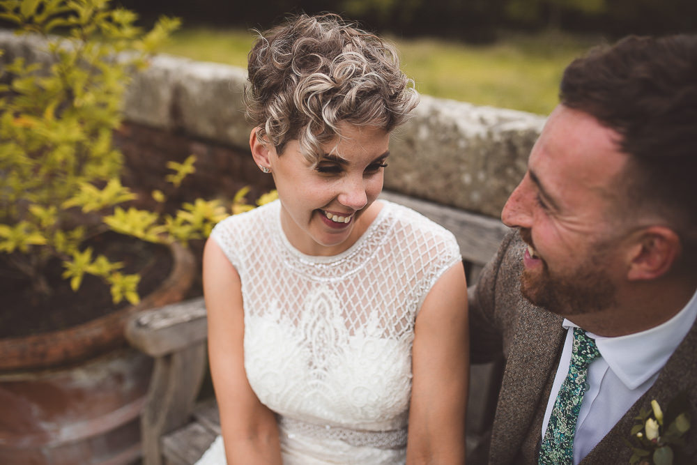 Bride Bridal Hair Style Short Cropped Barn Wedding Shropshire Brightwing Photography