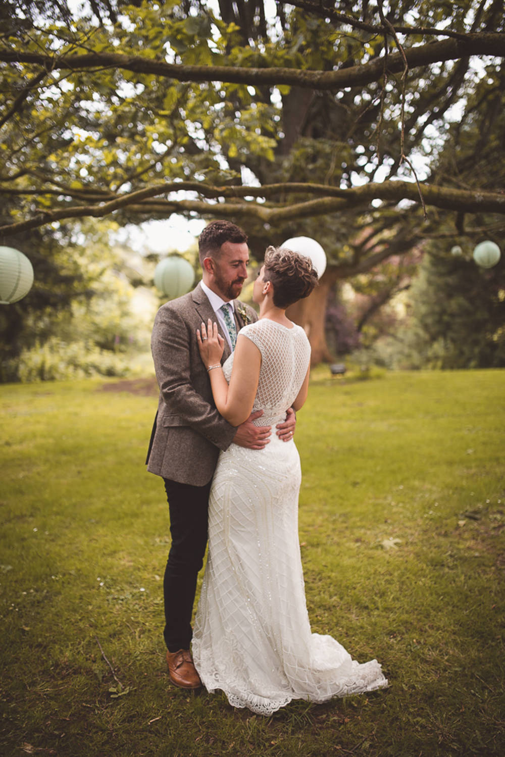 1920s Dress Gown Bride Bridal Beaded Adrianna Pappell Barn Wedding Shropshire Brightwing Photography