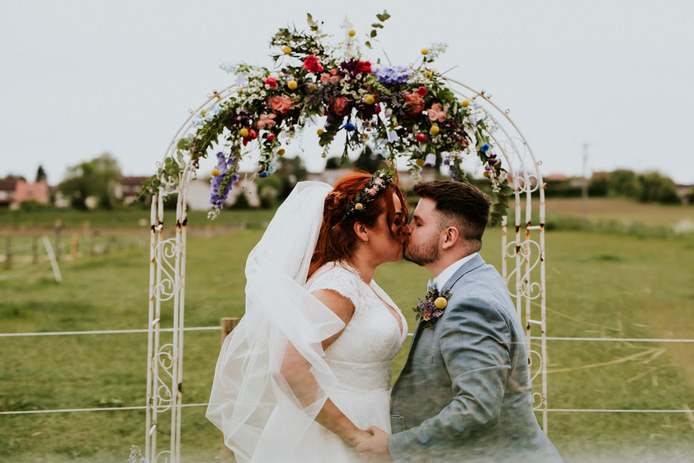 Multicolour Wildflower Floral Flowers Ceremony Arch Bert's Barrow Wedding Shutter Go Click Photography