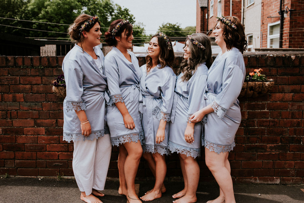 Bridesmaids Gown Robe Flower Crowns Bert's Barrow Wedding Shutter Go Click Photography