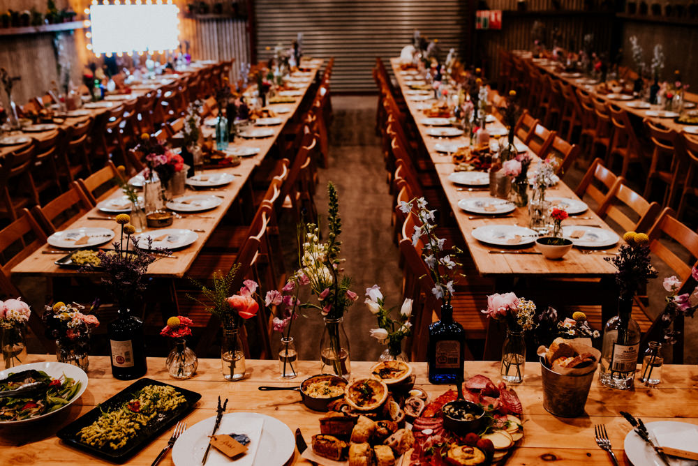 Top Table Gin Bottles Flowers Floral Bert's Barrow Wedding Shutter Go Click Photography