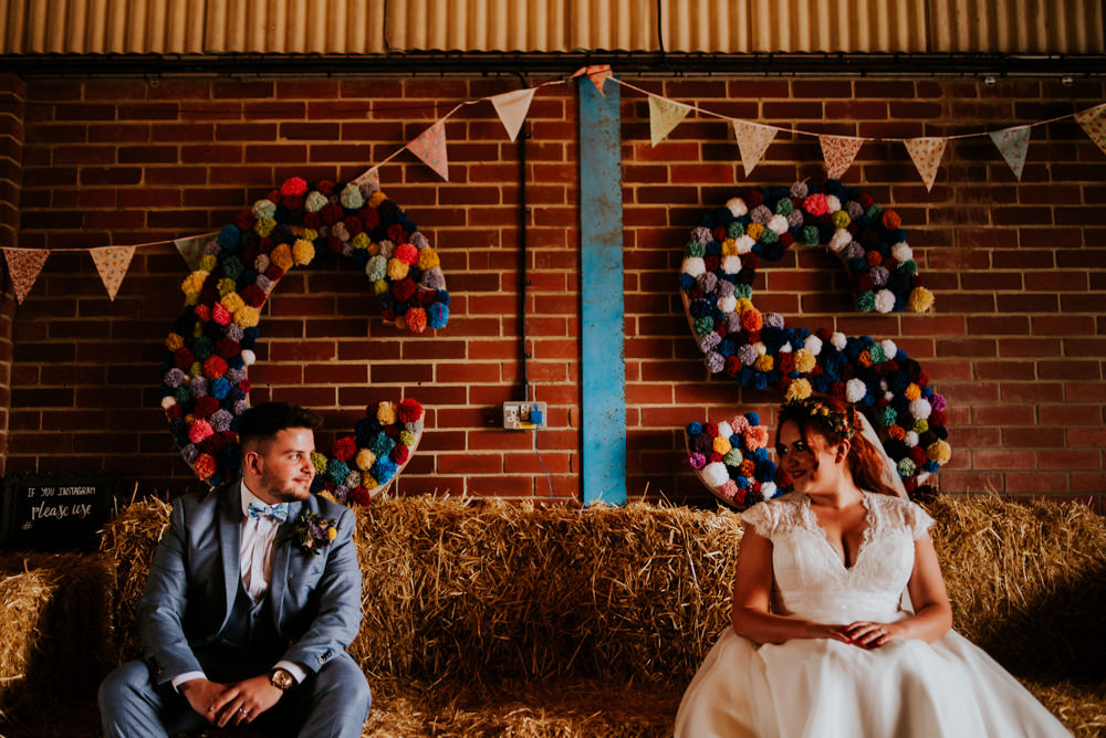 Pom Poms Initials Bunting Bert's Barrow Wedding Shutter Go Click Photography