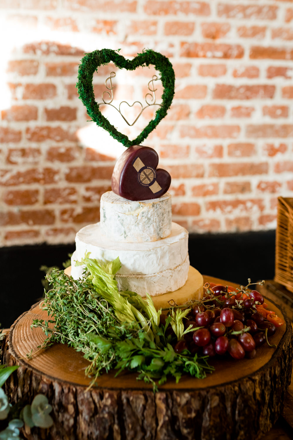 Cheese Tower Cake Botanical Barn Wedding Heather Jackson Photography