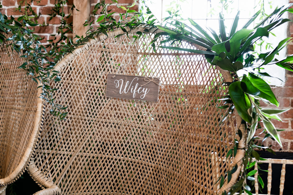 Peacock Chair Greenery Wifey Botanical Barn Wedding Heather Jackson Photography