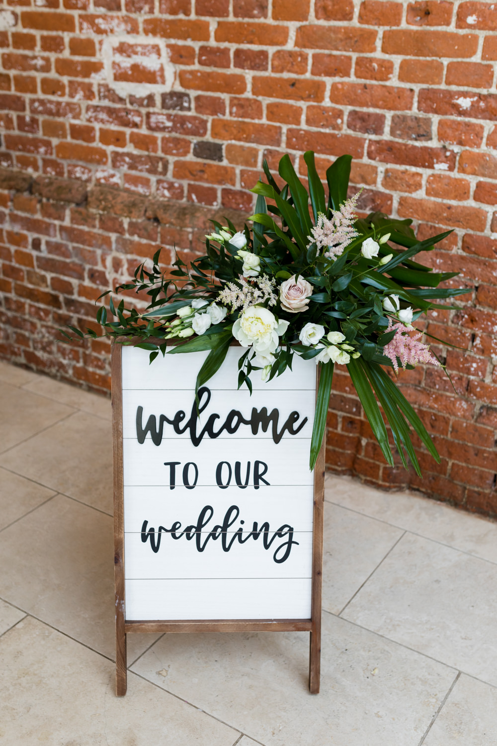 Welcome Sign Tropical Botanical Barn Wedding Heather Jackson Photography