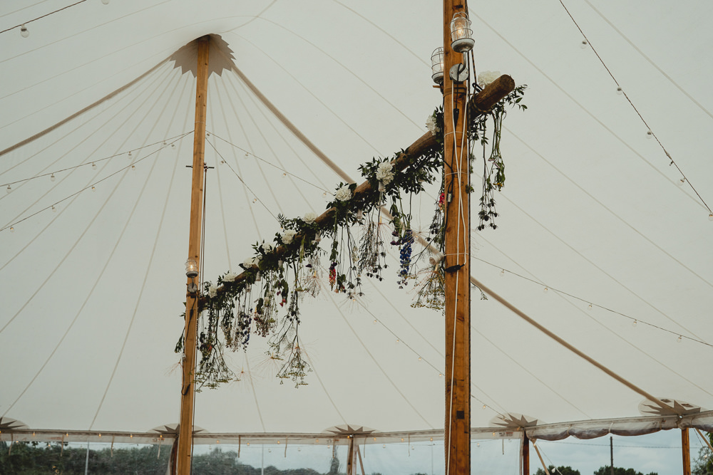 Wildflower Hanging Floral Flower Installation Marquee British Countryside Wedding Georgia Rachael Photography