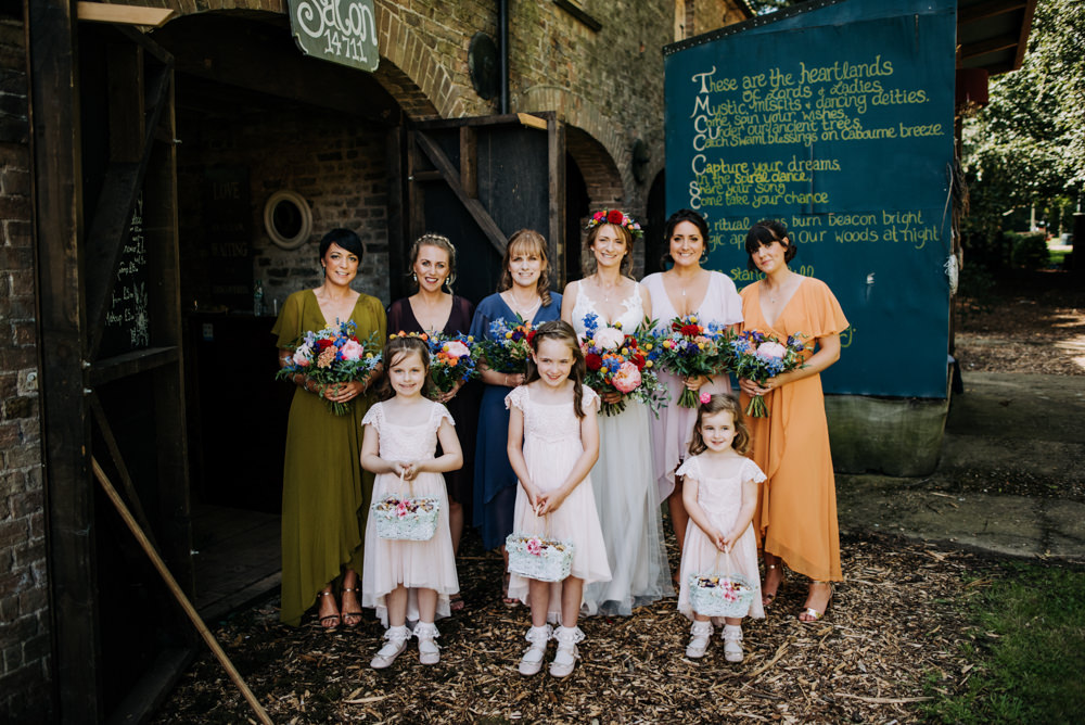 Bridesmaids Bridesmaid Dresses Dress Autumn Autumnal Fall Jewel Tones Cabourne Parva Wedding Kazooieloki Photography