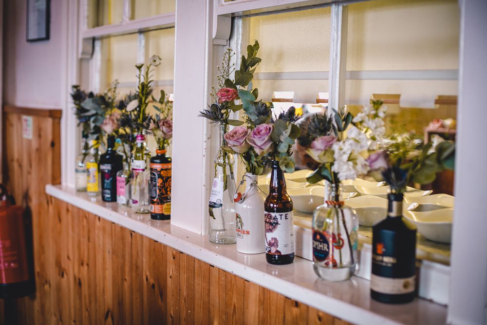 Gin Beer Bottles Floral Flowers Decor DIY Bohemian Wedding Love & Bloom Photography