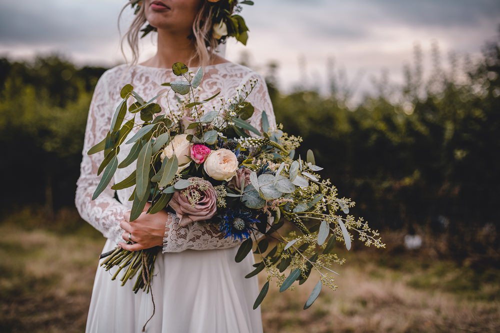 Bride Bridal Wild Loose Bouquet Rose Peony Eucalyptus DIY Bohemian Wedding Love & Bloom Photography
