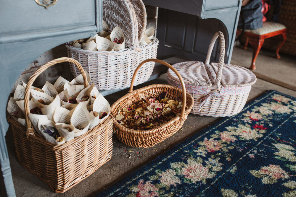 Confetti Petals Cones Baskets Dried Flowers Wedding Emily Tyler Photography