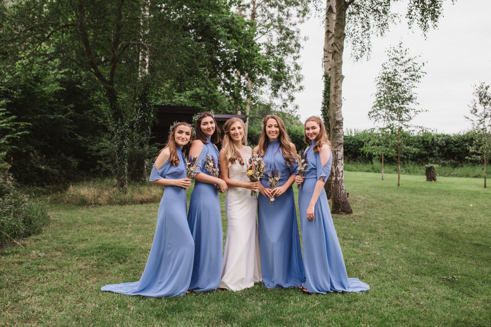 Blue Bridesmaid Bridesmaids Dress Dresses Long Maxi Dried Flowers Wedding Emily Tyler Photography