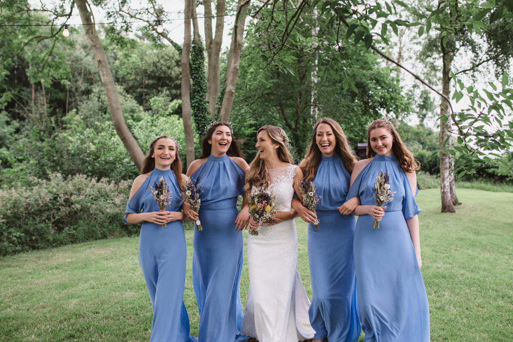 Blue Bridesmaid Bridesmaids Dress Dresses Long Maxi Dried Flowers Wedding Emily Tyler Photography