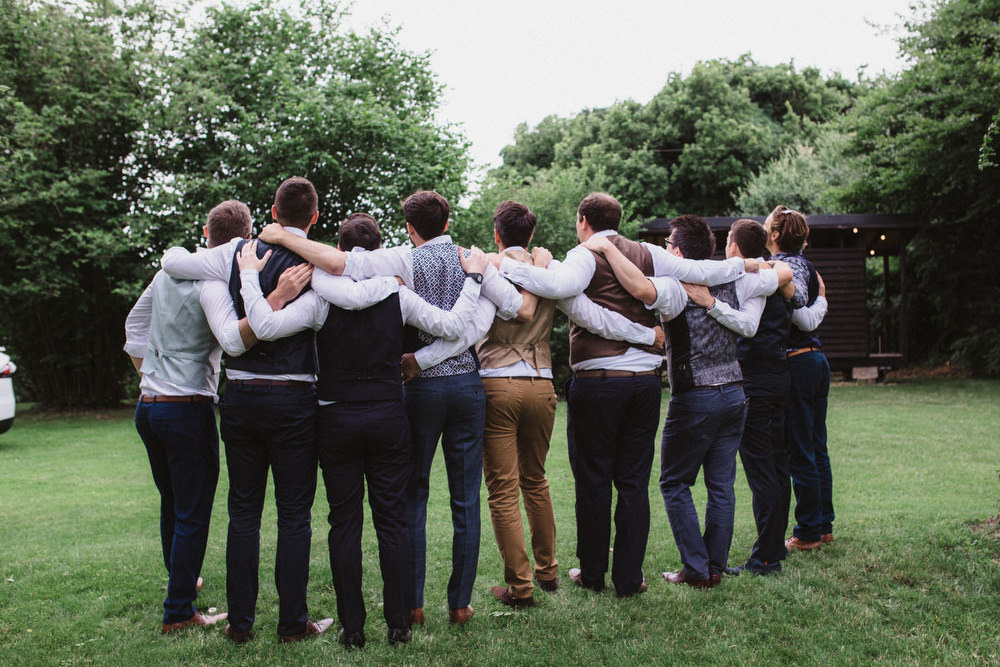 Mismatched Groomsmen Waistcoats Dried Flowers Wedding Emily Tyler Photography