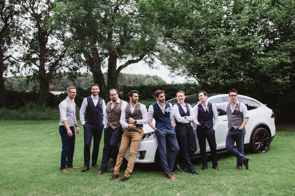 Mismatched Groomsmen Waistcoats Dried Flowers Wedding Emily Tyler Photography