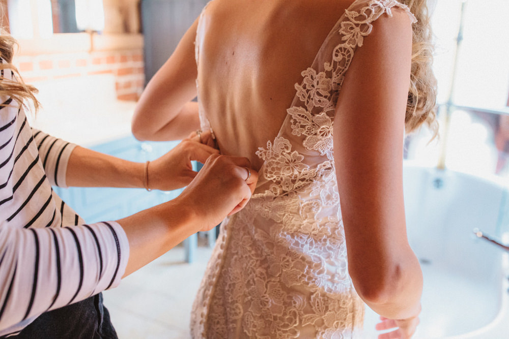 Dress Gown Bride Bridal Lace Train Dried Flowers Wedding Emily Tyler Photography
