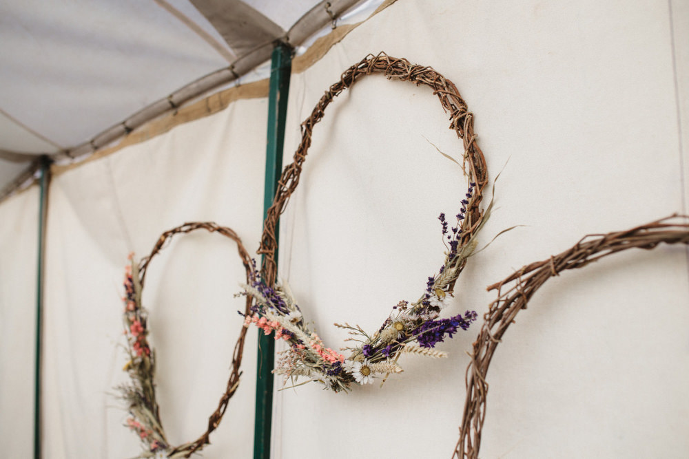 Hoop Decor Dried Flowers Wedding Emily Tyler Photography